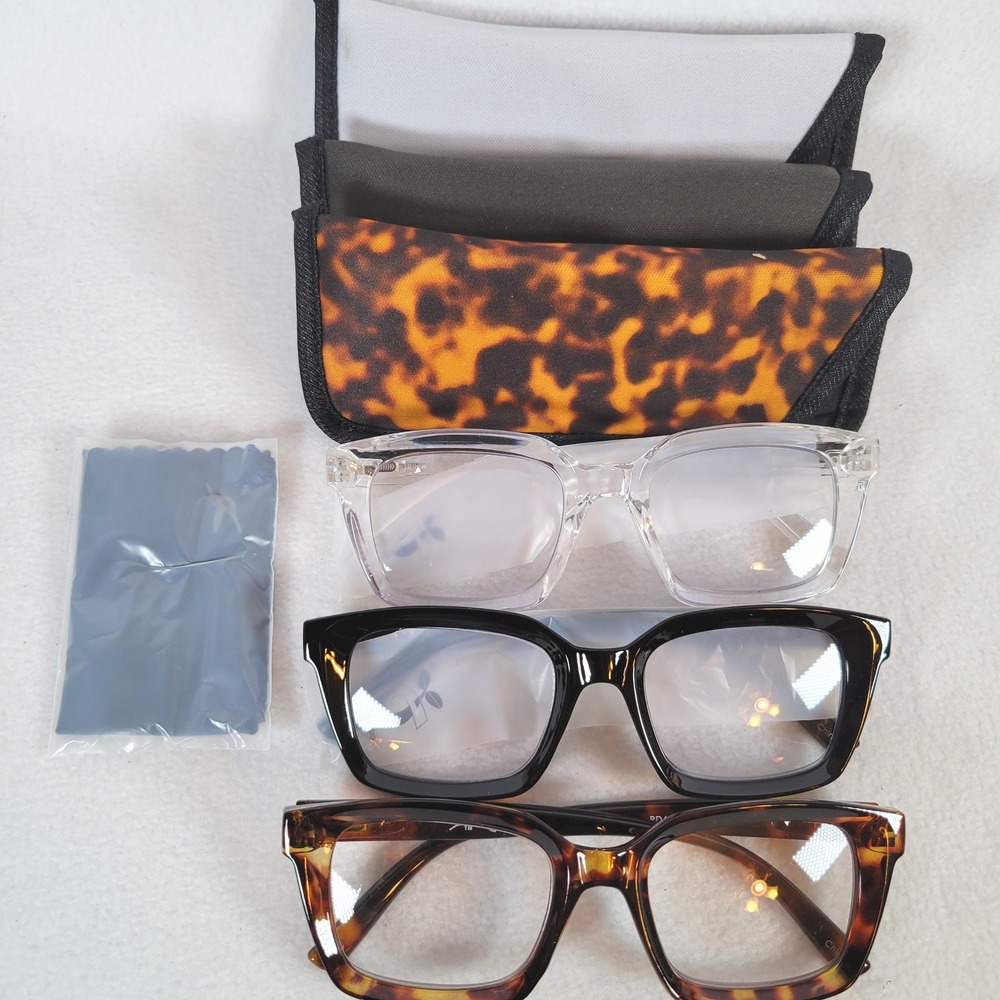 Hummingbird Womens Santa Fe Readers Glasses Blue Light +3.50 Black Brown